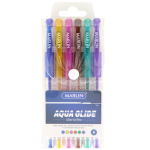 Marlin Gel Glide Glitter Gel Pens 6's